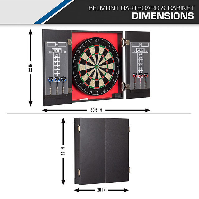 High Quality Deluxe Solid- Wooden Dartboard Cabinet Set with Darts Sets