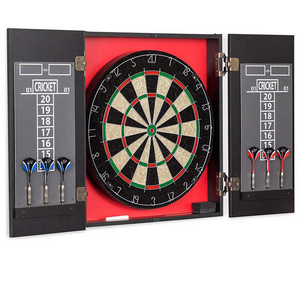 High Quality Deluxe Solid- Wooden Dartboard Cabinet Set with Darts Sets