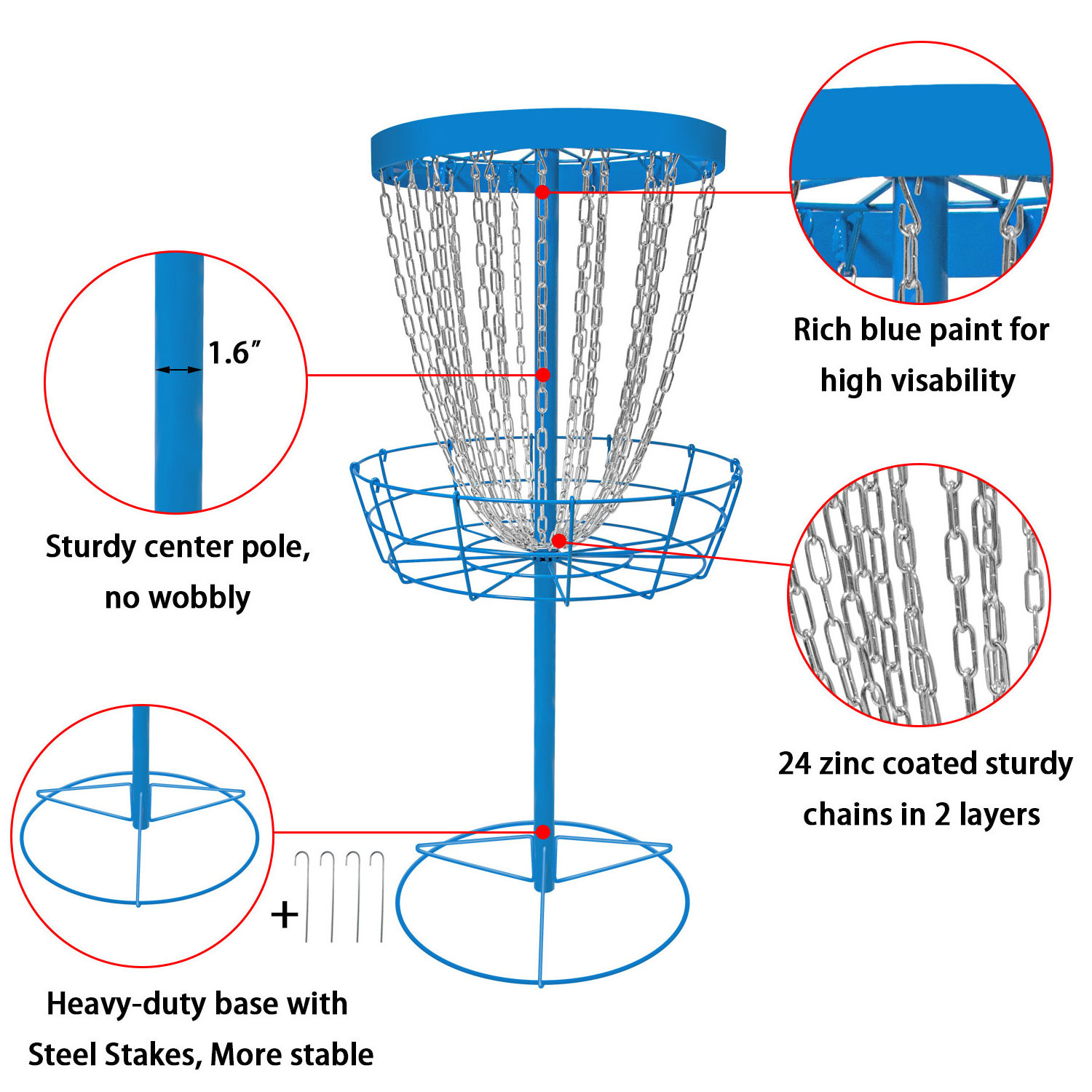 Disc Golf Baskets Black Hole Sports Pro 24 Chain Disc Golf Baskets with Disc Golf Bag