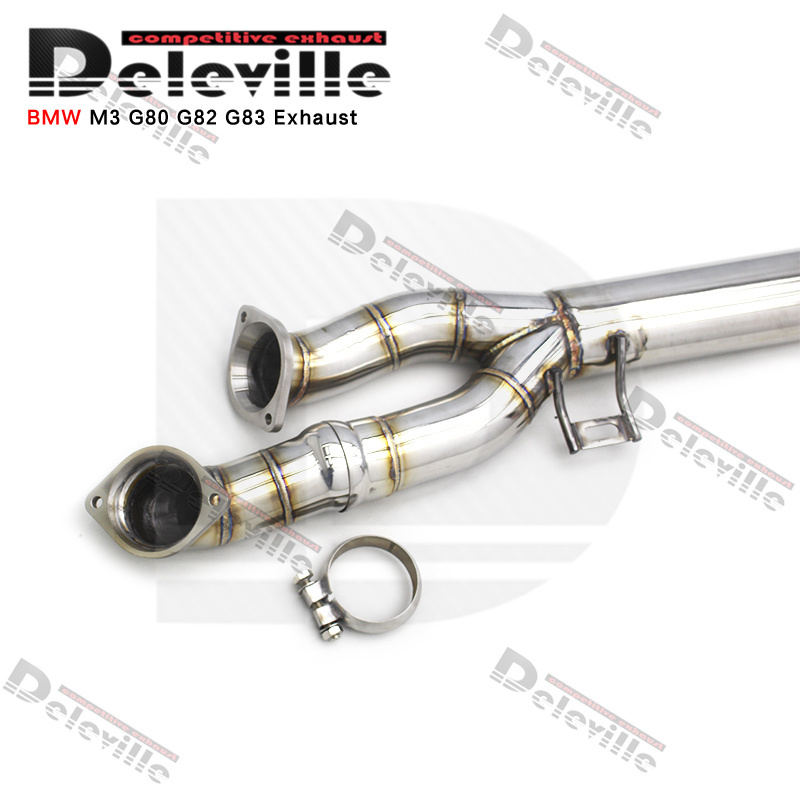 Catback Exhaust System For BMW M3/M4 G80/G82/G8X 3.0T 2019-2023 Stainless Steel Exhaust Single Equal Mid Pipe Mufflers