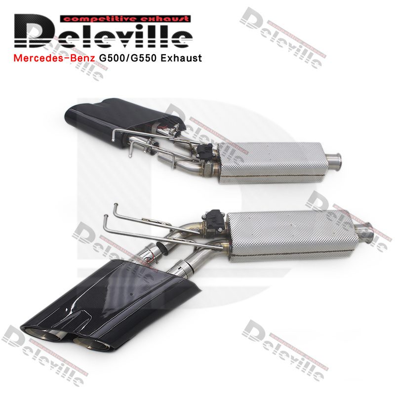 Factory Catback For Mercedes-Benz G500/G550 W463A/W464 SUS304 Stainless Steel Catback Muffler With LED Exhaust Tips