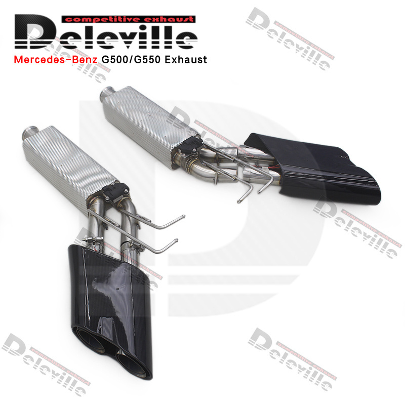 Factory Catback For Mercedes-Benz G500/G550 W463A/W464 SUS304 Stainless Steel Catback Muffler With LED Exhaust Tips