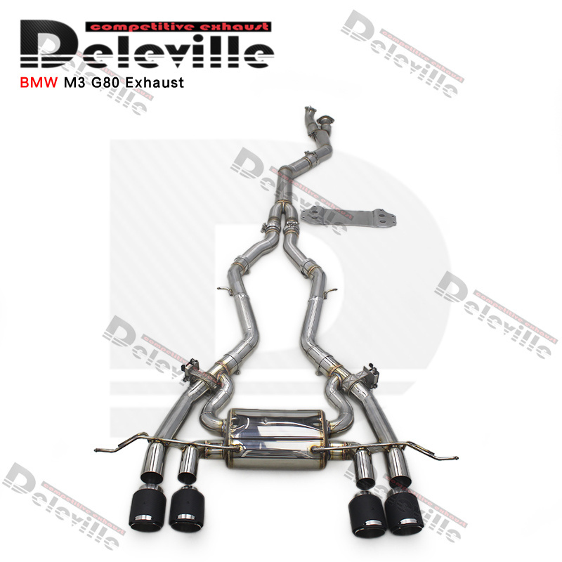 Deleville Escape Catback For BMW M3/M4 G80/G82/G8X S58 3.0T 2019-2023 Engine  Stainless Steel Exhaust Single Mid Pipe Mufflers