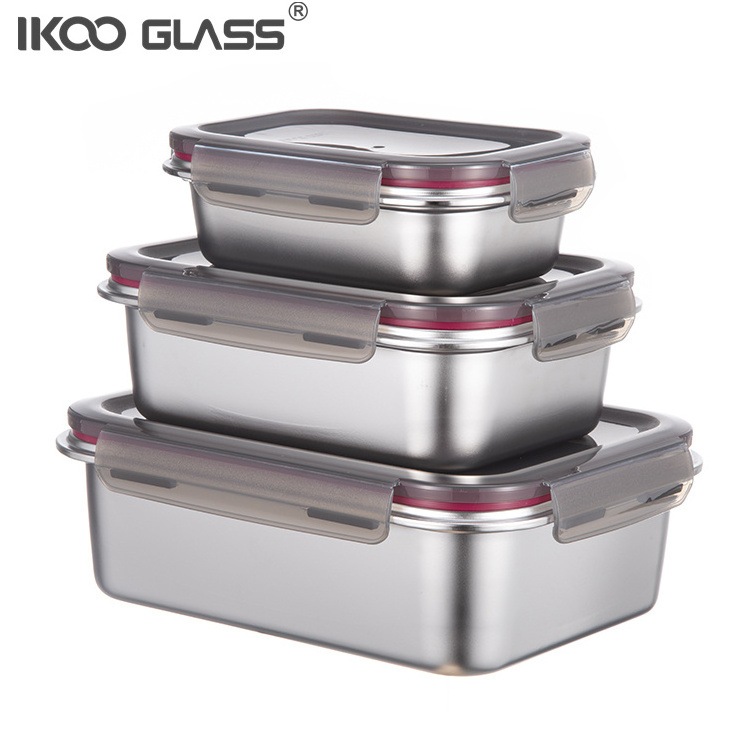 Eco-friendly airtight reusable snack storage 316 304 stainless steel food container