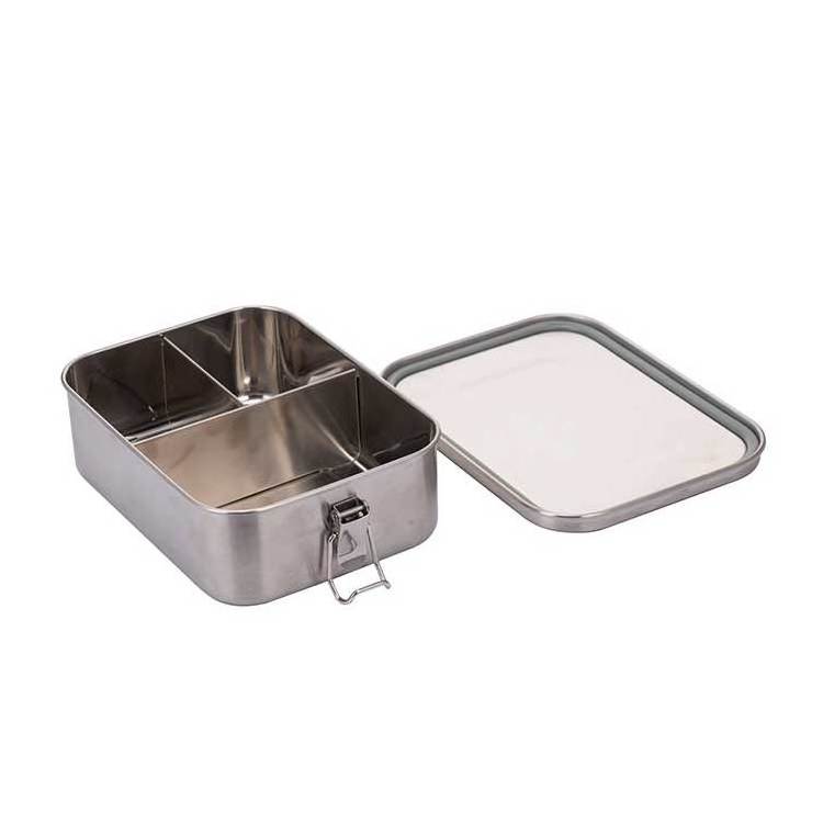 leak proof 3 compartment stainless steel lunch box