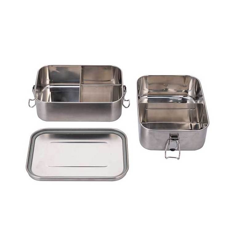 leak proof 3 compartment stainless steel lunch box