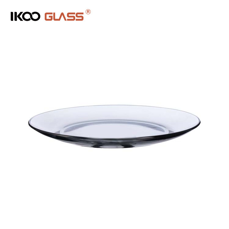 IKOO heat resistant clear round borosilicate glass plates wholesale for dinner