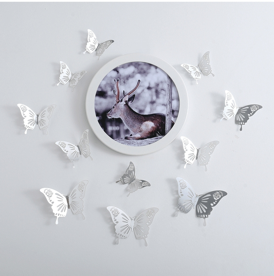 3D Hollow Paper Butterfly Wall Sticker Wedding Festival Arrangement Home Decoration Decorative Home Decorative Stickers