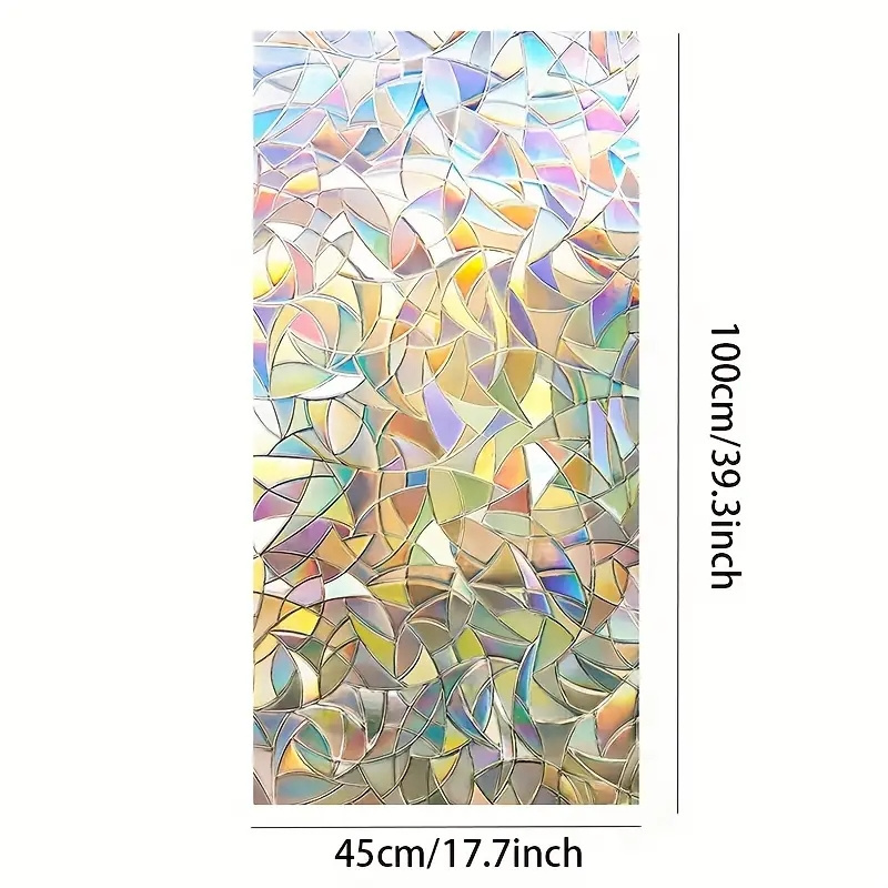 Window Privacy Film Rainbow Window Clings 3D Decorative Window Sticker For Bedroom Living Room Home Decor