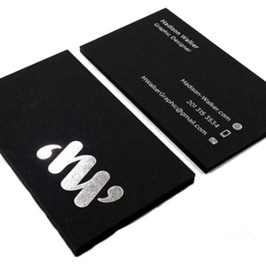 Customized business cards high-end black card hot stamping silver black cardboard business cards high end customization