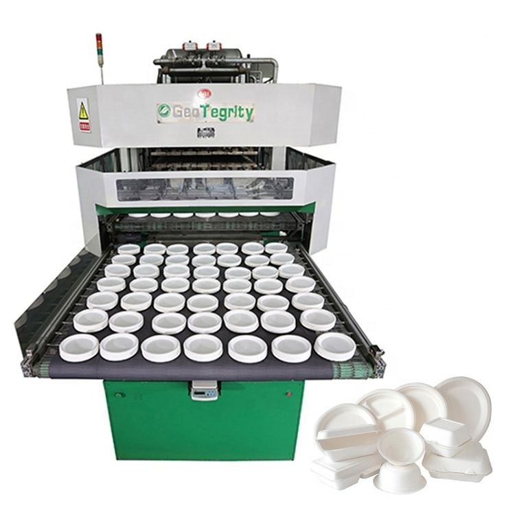 Fully Automatic Biodegradable Pulp Molding Sugarcane Bagasse Disposable Paper Plate Tableware Making Machine