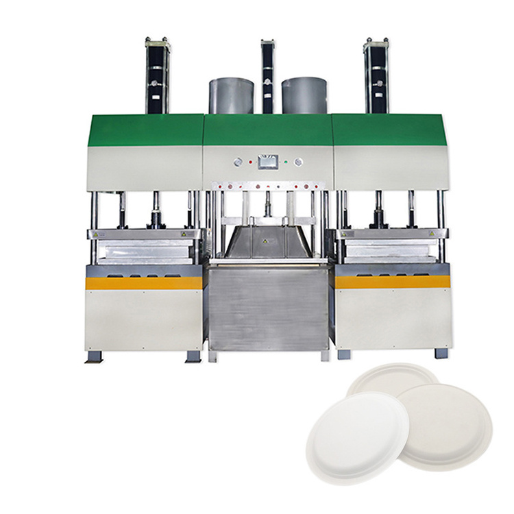 Machine to Low Cost Make Disposable Plates Sugarcane Pulp Tableware sugarcane pulp plate making machine