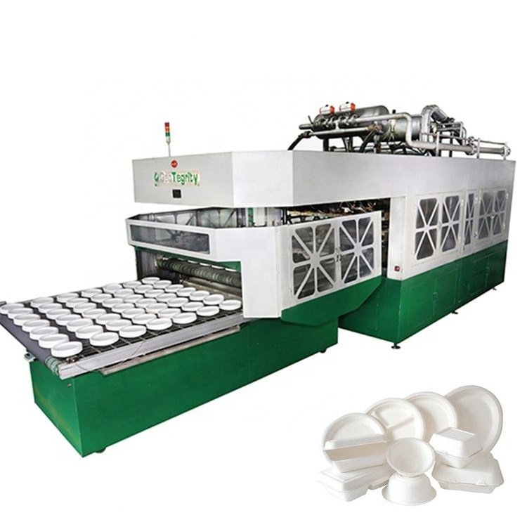 Fully Automatic Biodegradable Pulp Molding Sugarcane Bagasse Disposable Paper Plate Tableware Making Machine