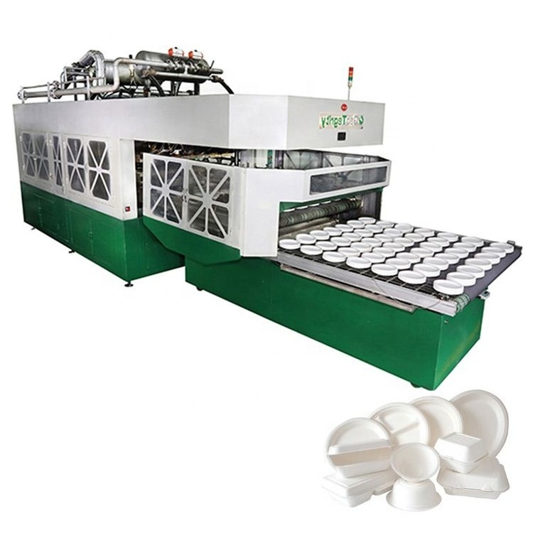 Fully Automatic Biodegradable Pulp Molding Sugarcane Bagasse Disposable Paper Plate Tableware Making Machine