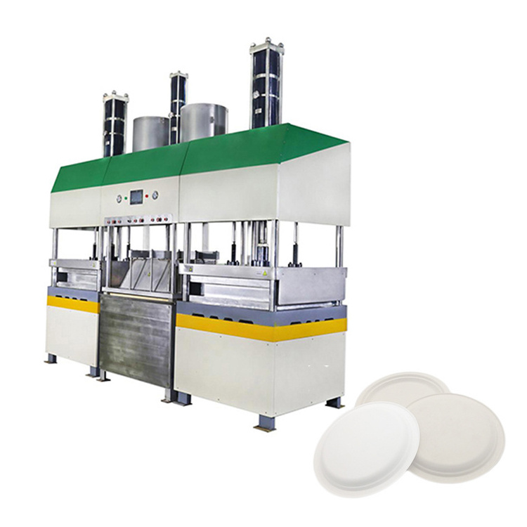 Machine to Low Cost Make Disposable Plates Sugarcane Pulp Tableware sugarcane pulp plate making machine