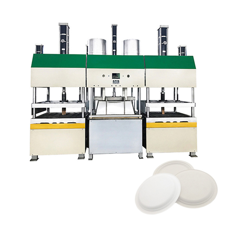 Machine to Low Cost Make Disposable Plates Sugarcane Pulp Tableware sugarcane pulp plate making machine