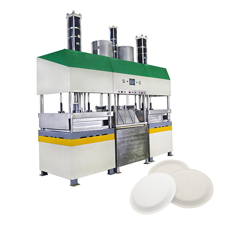 Machine to Low Cost Make Disposable Plates Sugarcane Pulp Tableware sugarcane pulp plate making machine