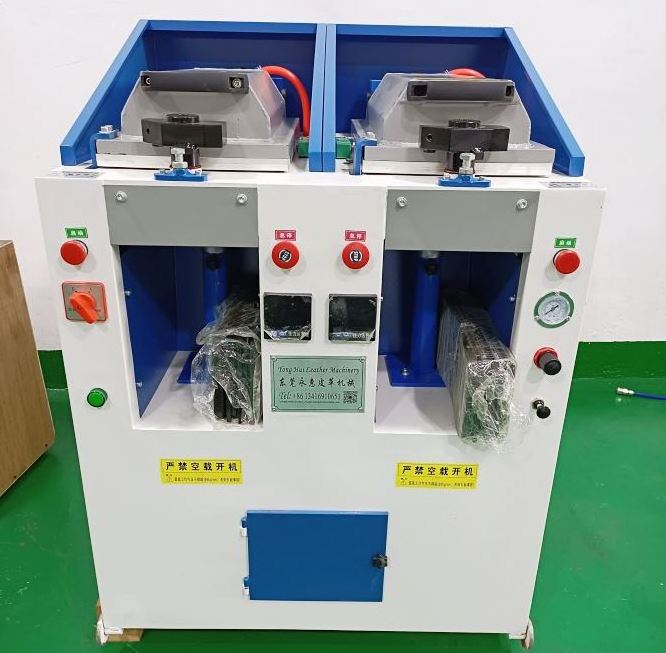 Shoe making automatic footwear sole attaching pressing machine pneumatic double head shoe sole press machine