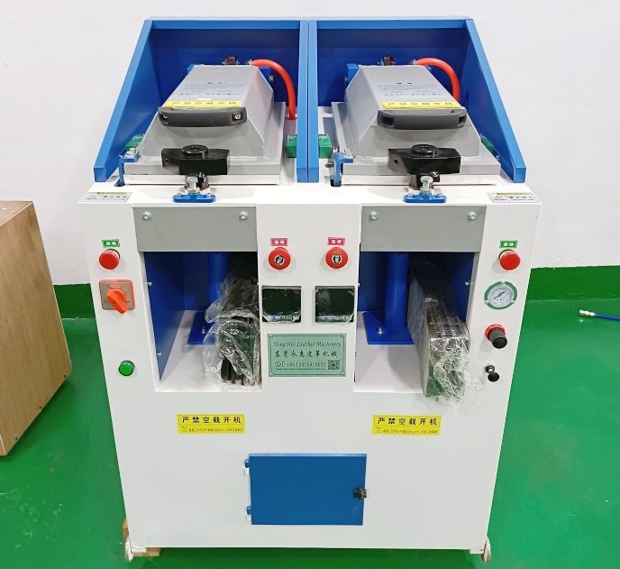 Shoe making automatic footwear sole attaching pressing machine pneumatic double head shoe sole press machine