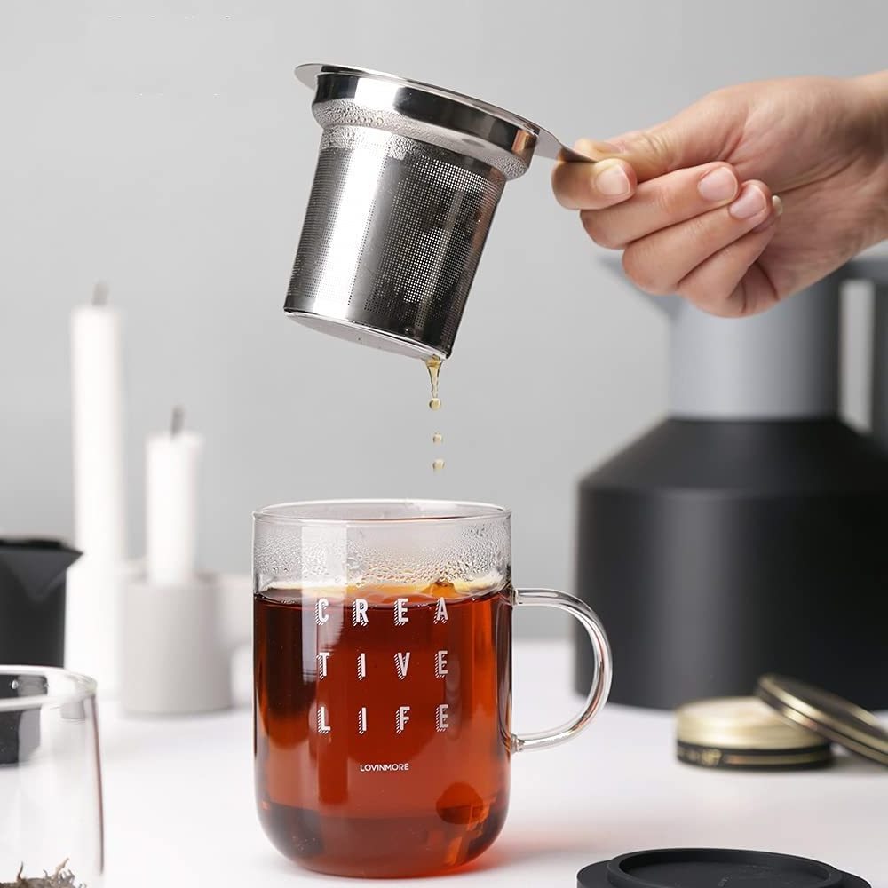 Extra Fine Mesh Tea Infuser Stainless Steel Tea Strainer Loose Leaf Tea Steeper for Teapots Mugs Cups