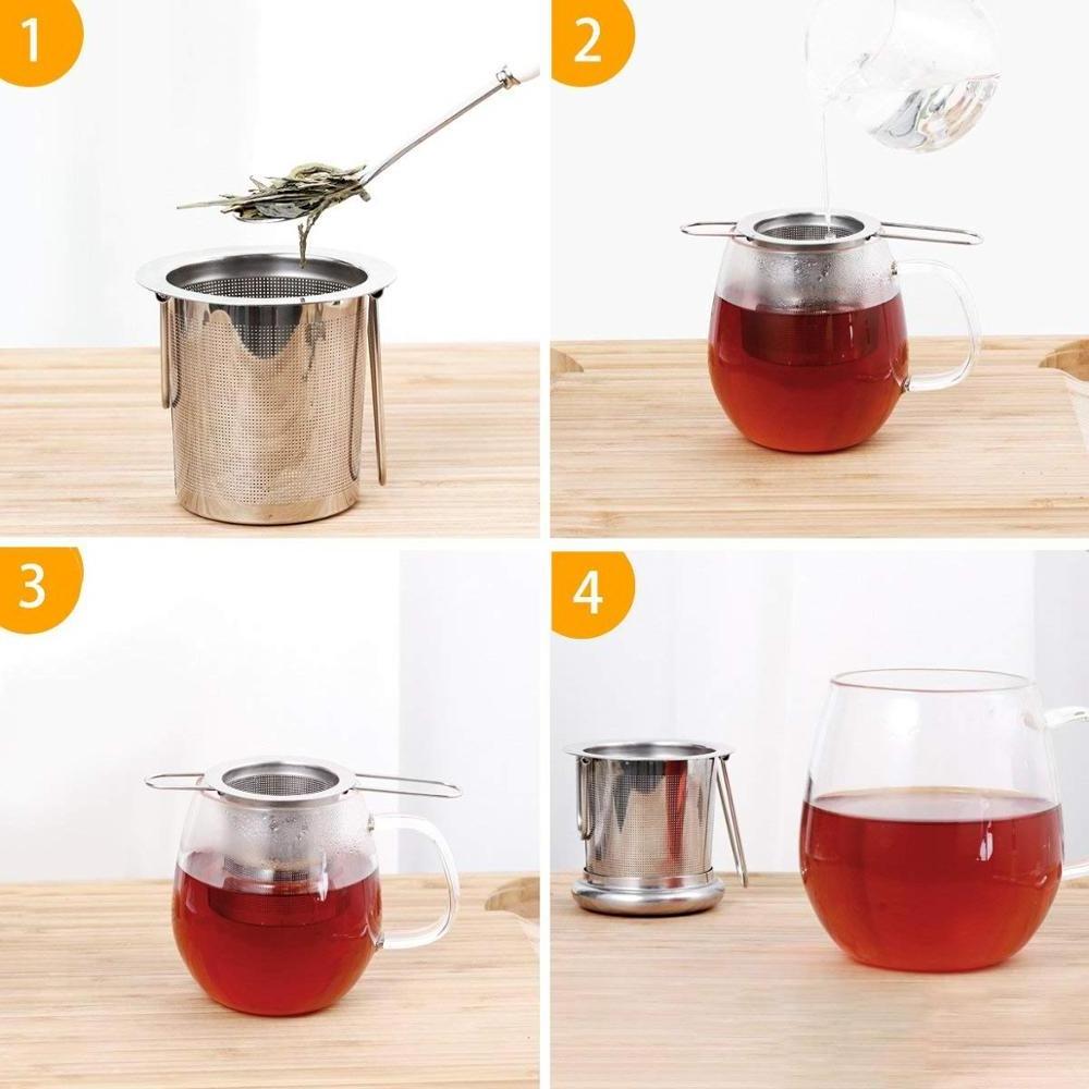 Wholesale 304 Stainless Steel Tea Infuser with Lid and Double Folding Handles