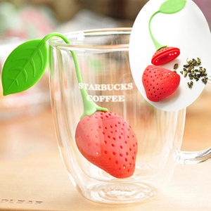 Silicone Strawberry Tea Infuser Teabag Kettle Loose Tea Leaf Strainer Ball Holder Herbal Spice Filter Tea Teapot Tool Polybag