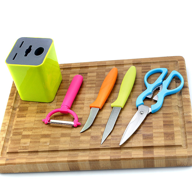 5pcs gift knife set kitchen knife kitchen scissor paring knife with holder