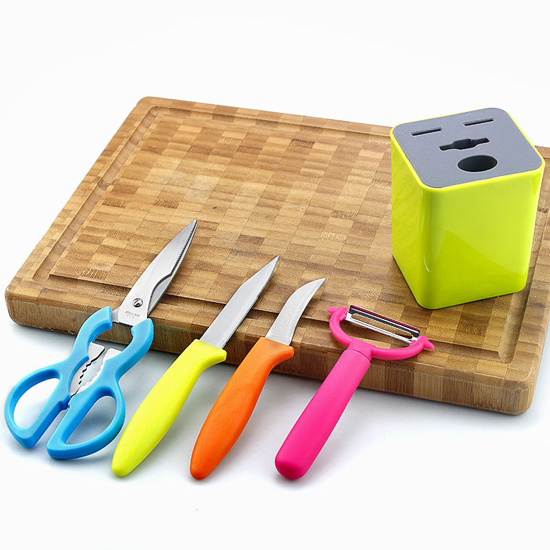 5pcs gift knife set kitchen knife kitchen scissor paring knife with holder