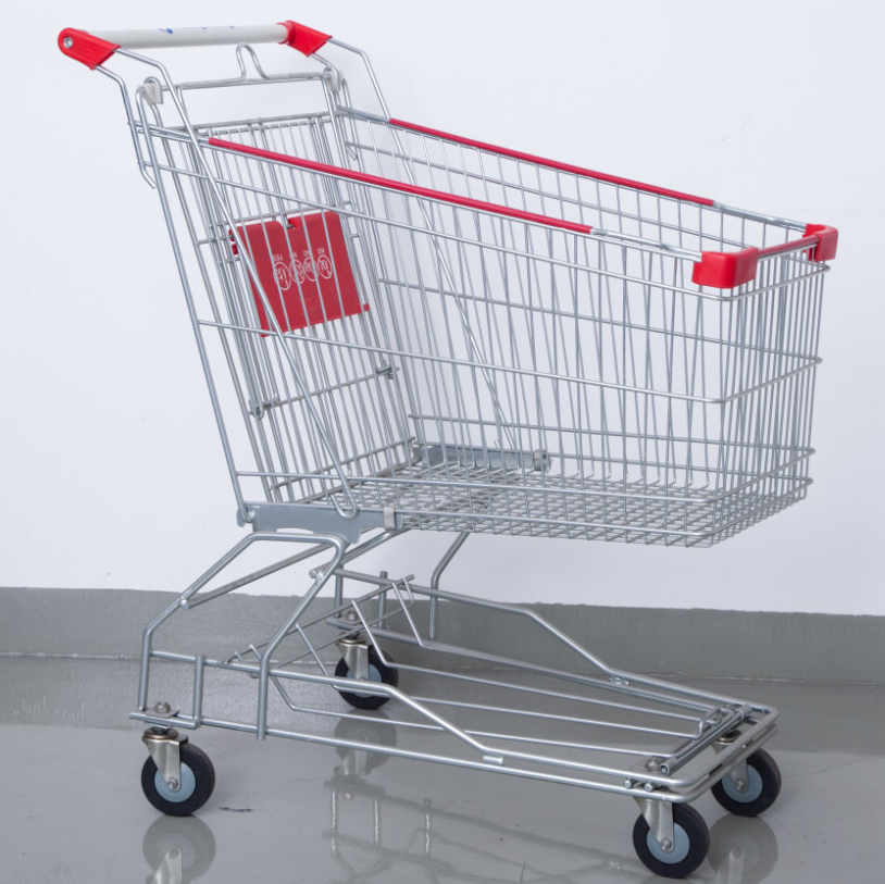 Grocery store steel trolley supermarket shopping cart