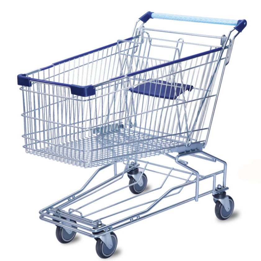 Grocery store steel trolley supermarket shopping cart