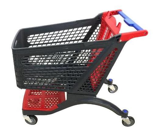 Plastic Shopping Cart with Child Seat Grocery/Supermarket Store Plastic Trolley