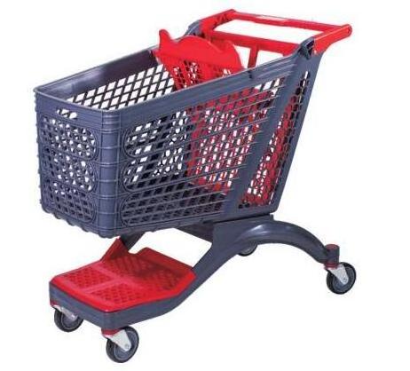 Plastic Shopping Cart with Child Seat Grocery/Supermarket Store Plastic Trolley