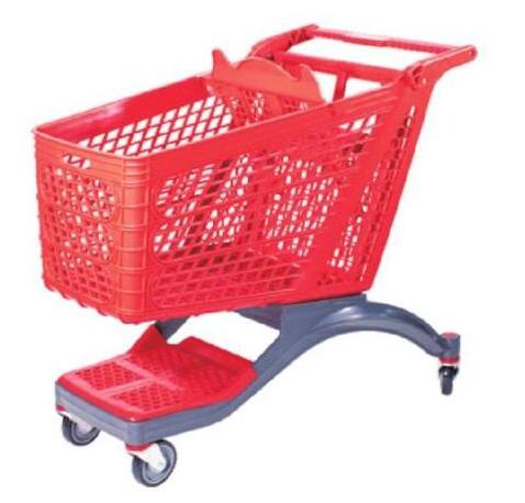 Plastic Shopping Cart with Child Seat Grocery/Supermarket Store Plastic Trolley