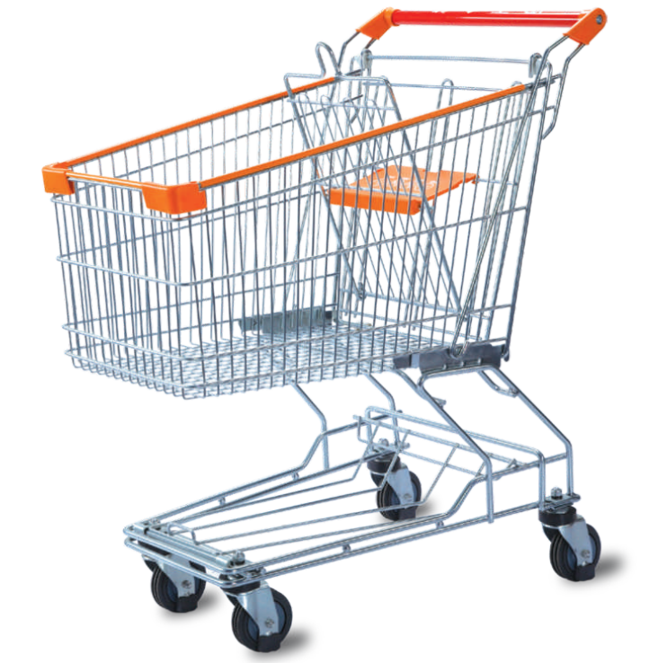 Grocery store steel trolley supermarket shopping cart