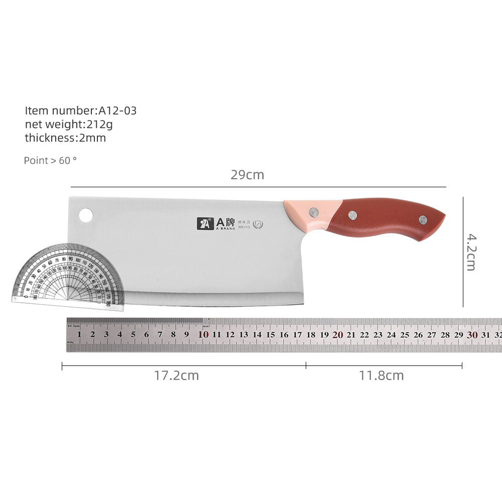 Factory wholesale plastic handle kitchen cleaver knife stainless steel kitchen tools cutting vegetables, meat, bone knife