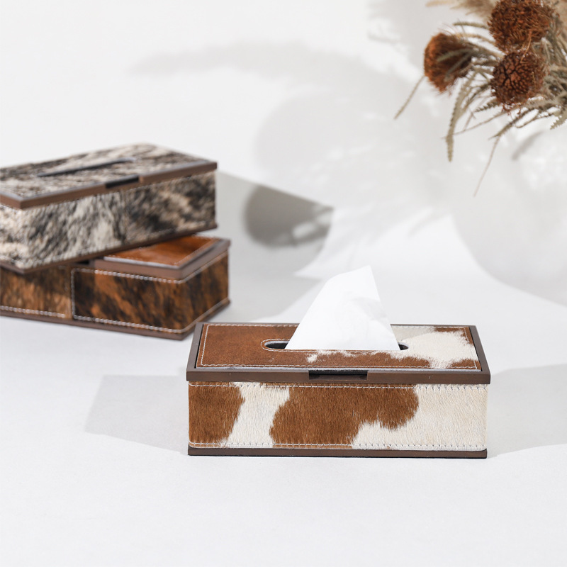 Export Quality Horse Hair Paper Box Tissue Box Ornaments Model Room Home Living Room TV Cabinet Soft Decorations