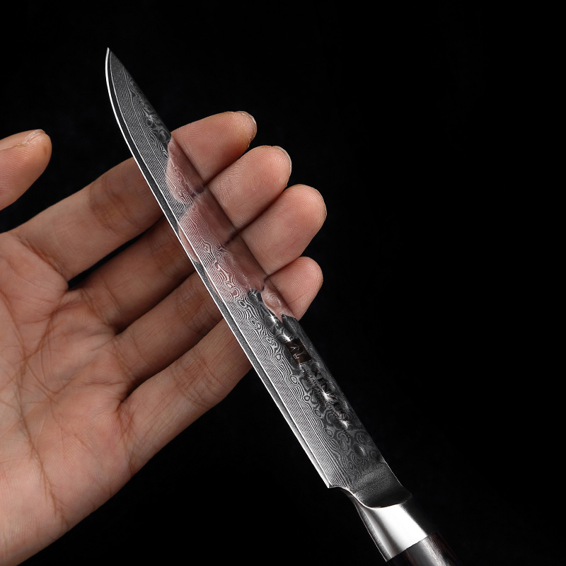 5 inch Professional Damascus steel kitchen steak knife with Wood handle