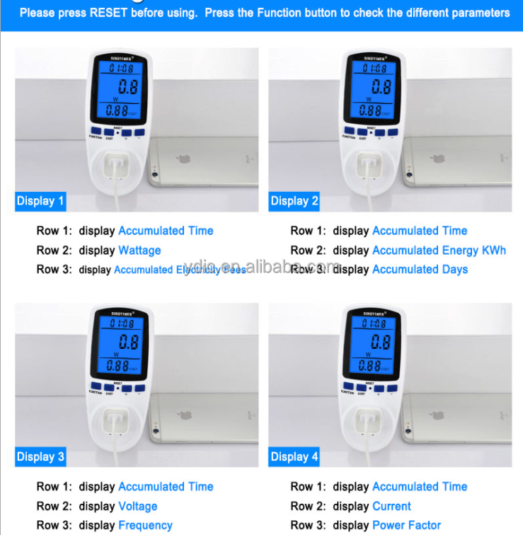 Economical household electric energy meter power metering socket DDS108 EU US UK FR BR AU