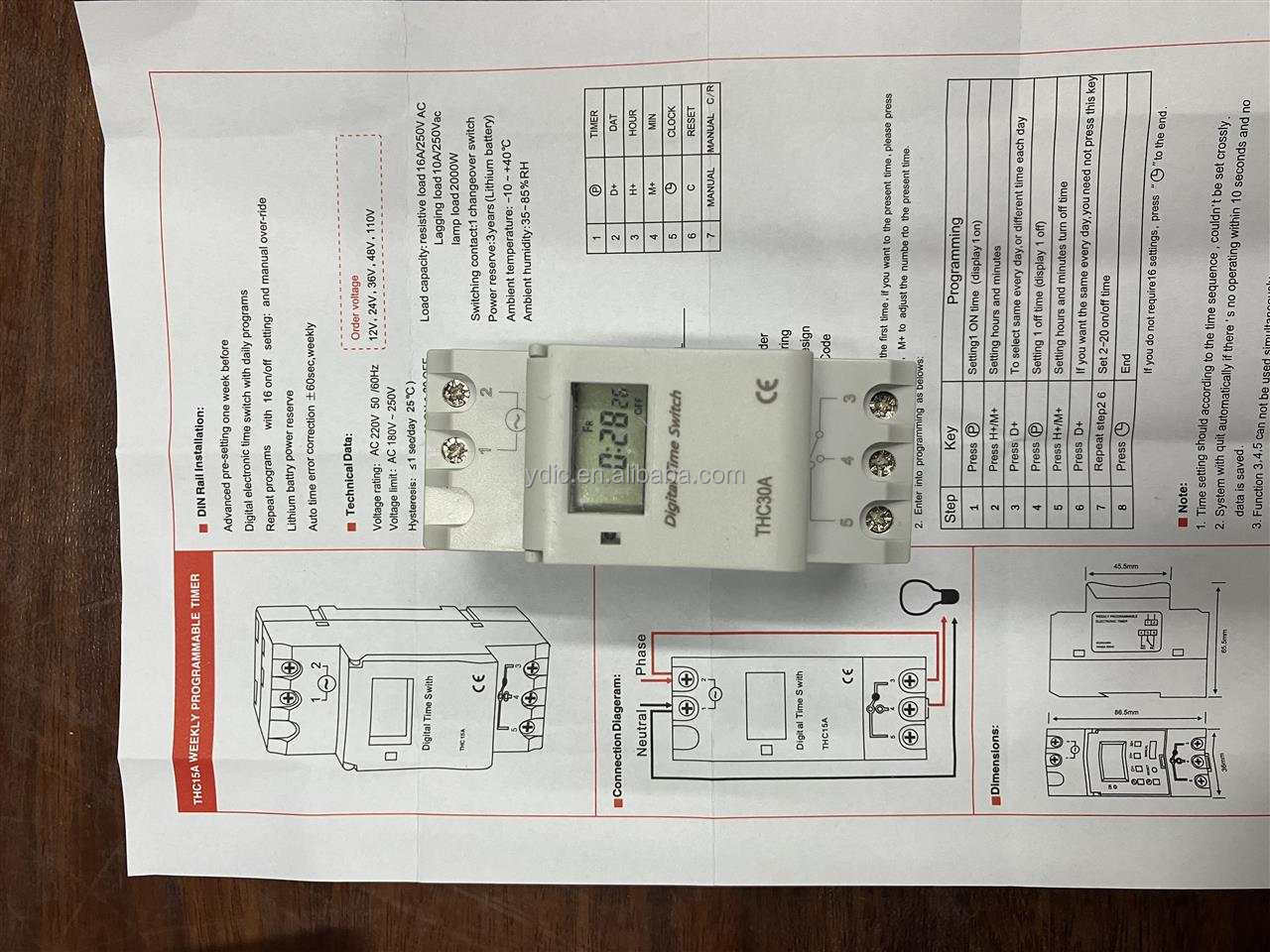 THC30A programmable microcomputer time switch timer Digital time switch 30A  12V/24V/110V/220V