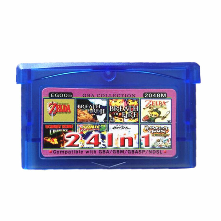 Popular 24 in 1 Pokmon Advance SP Game Cards Cartridge for gba Video Game Console