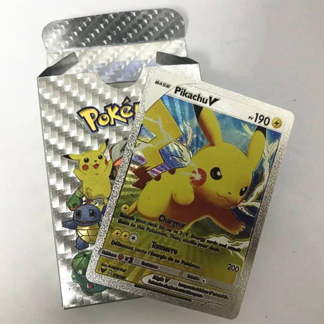 Hot Sale English German Spanish French 55pcs Box Gold Venusaur Pokemoned Trading Game Cards For Sale