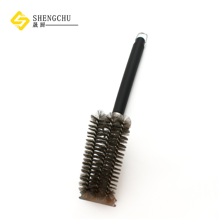 Stainless Steel BBQ Grill Cleaning Brush Multi-functional 3 in 1 Grill Brush and Scraper