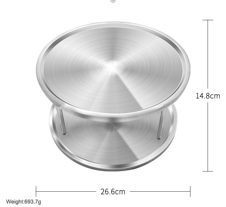 360 degree rotation baking cake stand decorating tools Stainless steel Double layers Cake turntable