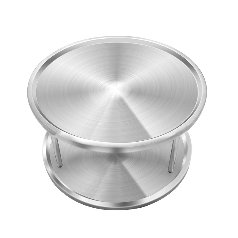 360 degree rotation baking cake stand decorating tools Stainless steel Double layers Cake turntable