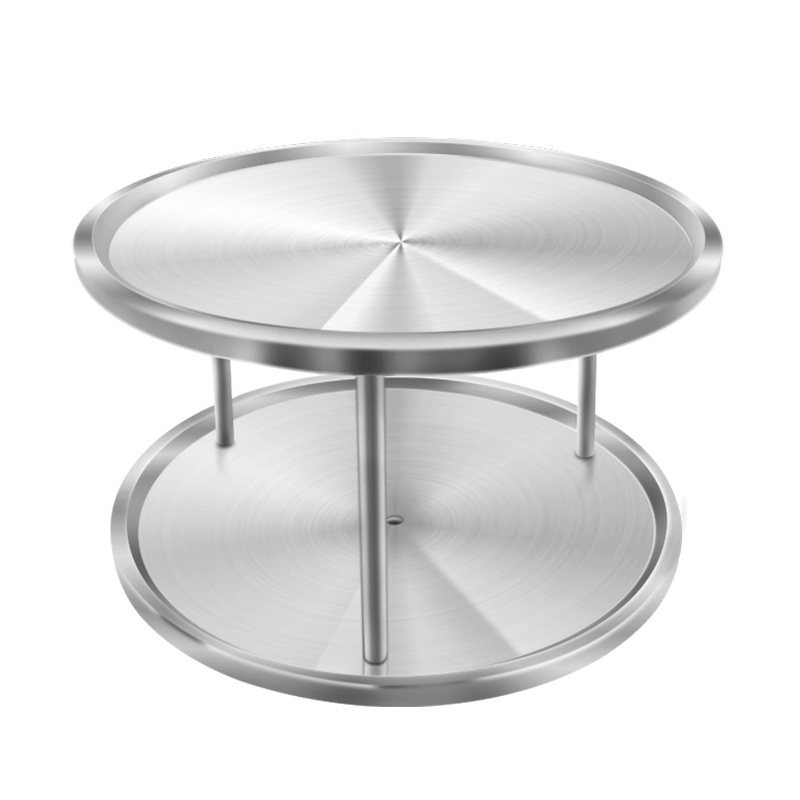 360 degree rotation baking cake stand decorating tools Stainless steel Double layers Cake turntable