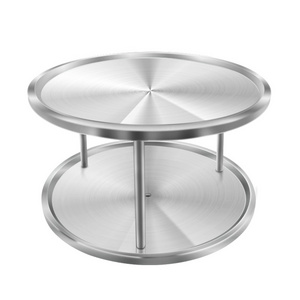 360 degree rotation baking cake stand decorating tools Stainless steel Double layers Cake turntable