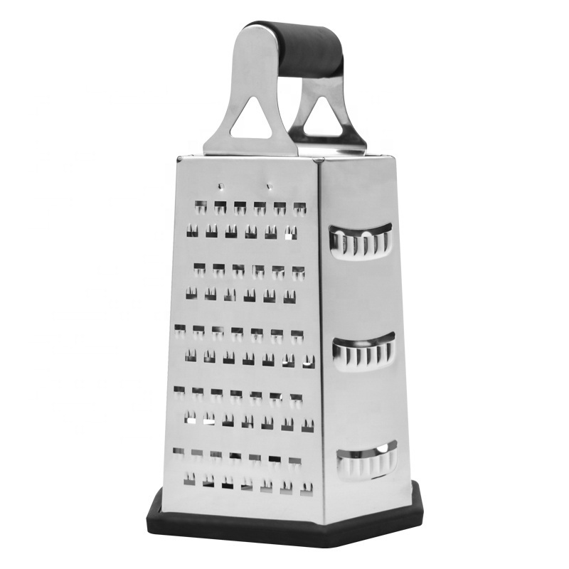 Professional kitchenware stainless steel 6 sided grater manual cheese grater veget slicer grater