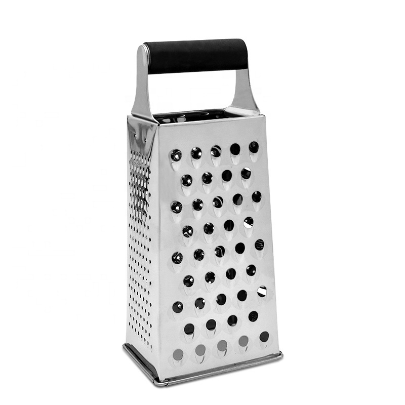 kitchen tools High quality stainless steel 4 Sides Grater Vegetable slicer Cheese Grater with Rubber Handle