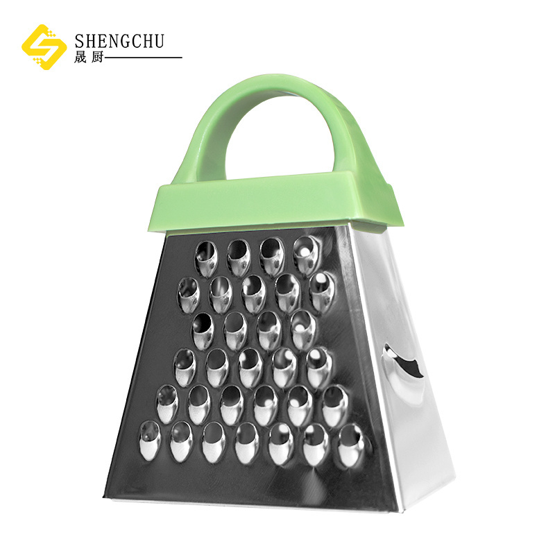 LFGB 3 inch 430 Stainless steel 4 sides grater Small Kitchen tools Mini Cheese Grater with PP handle