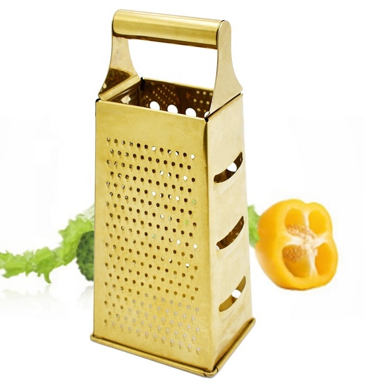 9 inch gold-plated stainless steel 4 sides grater cheese grater onion vegetable cutter kitchen tools